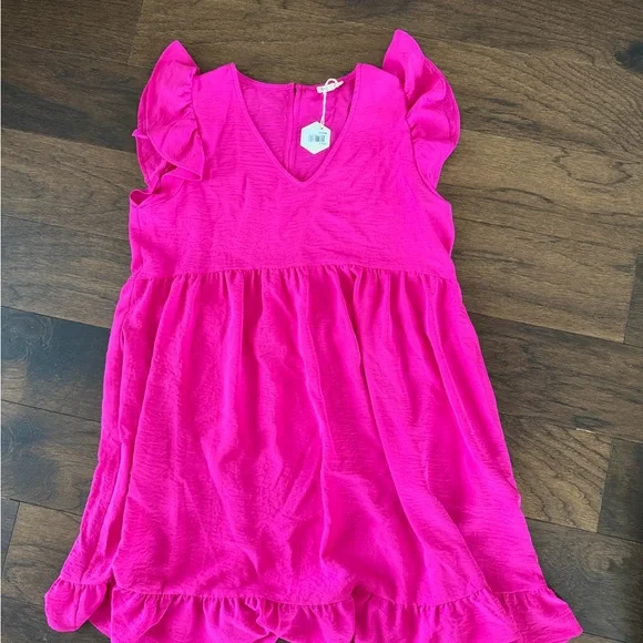 Pinkblush Vibrant Pink Ruffle Dress - Picture 1 of 5